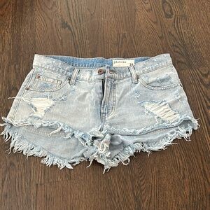 frayed denim shorts
